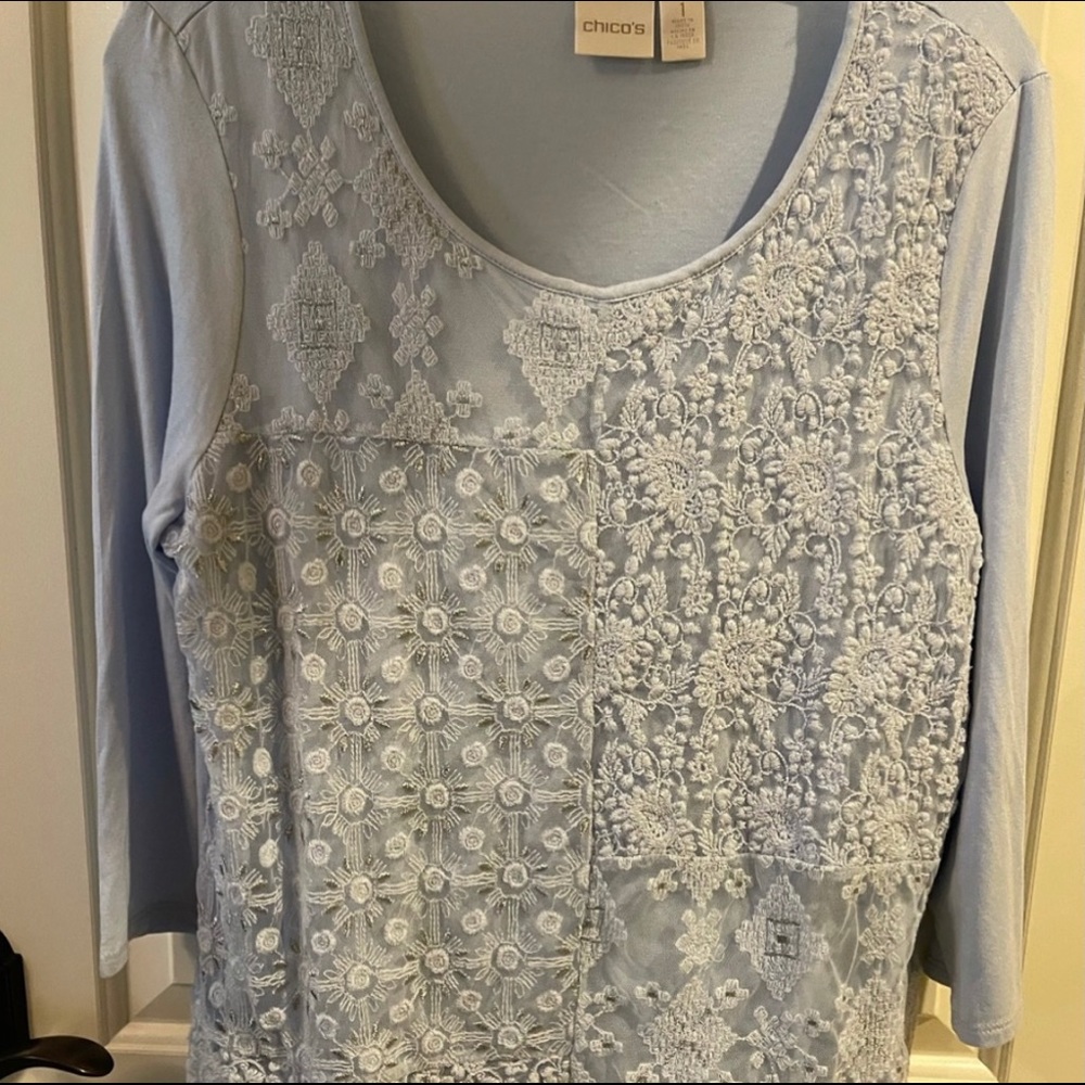 Chico’s Embellished Top Chico’s Size 1 or Medium